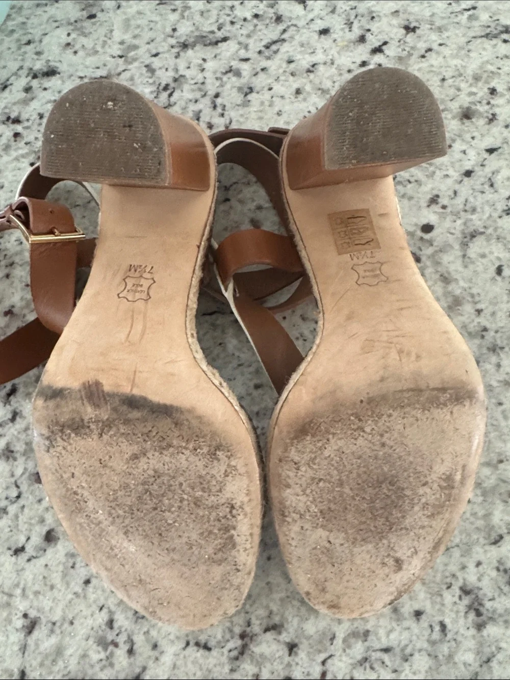 Tory Burch Brown and White Leather Crossover Ankle-Strap Sandals